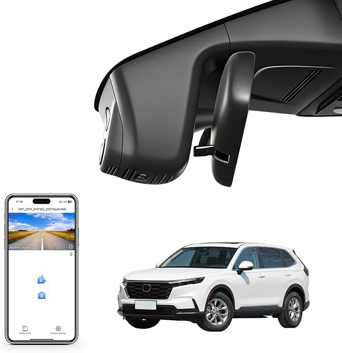 Mangoal 4K Honda CRV Dash Cam Custom fit for Gen6 CR-V & CR-V Hybrid 2023-2026(Black)(Model B), Integrated OEM Look, UHD 2160P Video, WiFi & App, GPS, 64GB Card