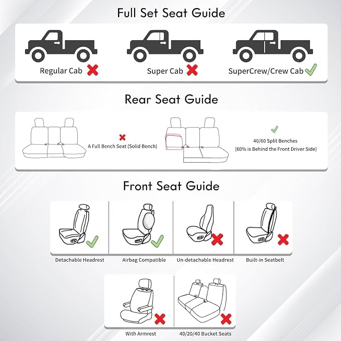 Coverado Leather Rear Seat Covers Fit for Ford F150 F250 F350 F450, Waterproof Ford Truck Rear Seat Covers Fit for 2015-2026 F150 & 2017-2026 F250 F350 F450 (Redline)