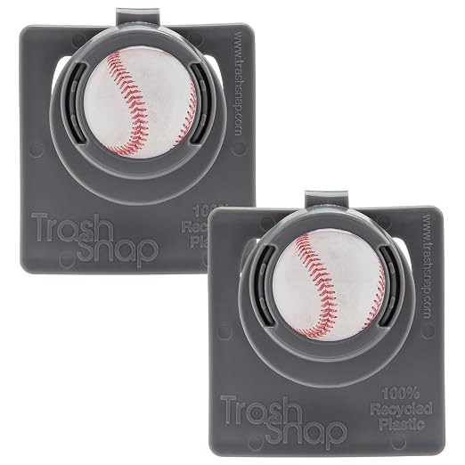 Reusable Bag Holders for Trash & Recycling | Eco-Friendly, Adhesive Clip System for Car, RV, Home, Travel, Boat | Recycled Plastic Baseball - 2 Pack