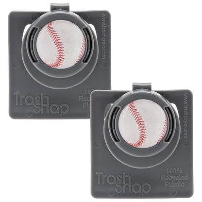 Reusable Bag Holders for Trash & Recycling | Eco-Friendly, Adhesive Clip System for Car, RV, Home, Travel, Boat | Recycled Plastic Baseball - 2 Pack