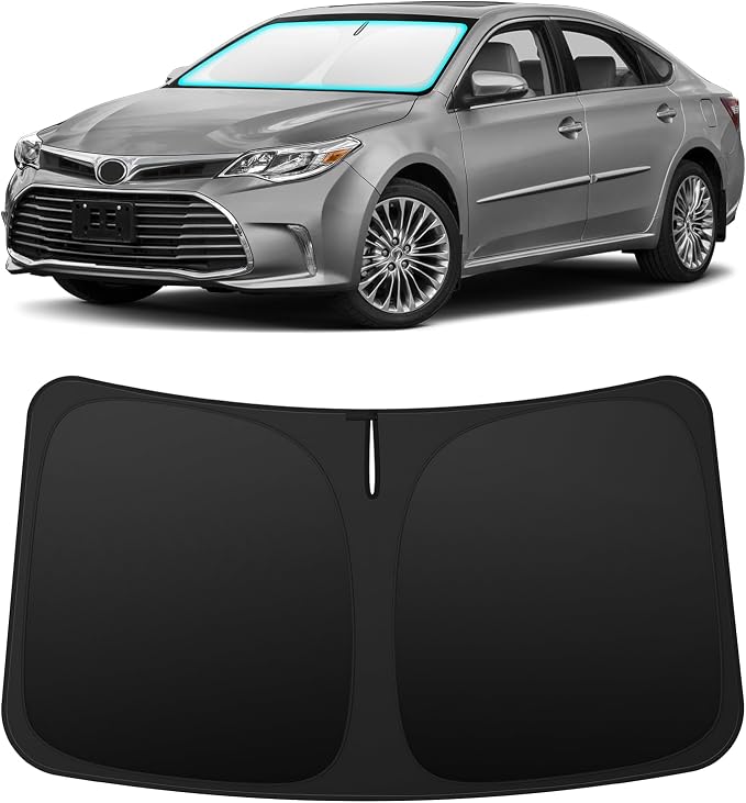 INSAUTO Custom Fit Windshield Sun Shade Accessories for Toyota Avalon 2013-2018, Foldable Front Window Sunshade, UV & Heat Reflector, Keeps Interior Cool, Includes Storage Bag