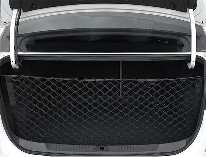 Car Rear Cargo Net, Adjustable Elastic Storage Organizer Net, Trunk Cargo Storage Net, Universal Fit for Car, Vehicle, SUV (35.4" x 11.8")