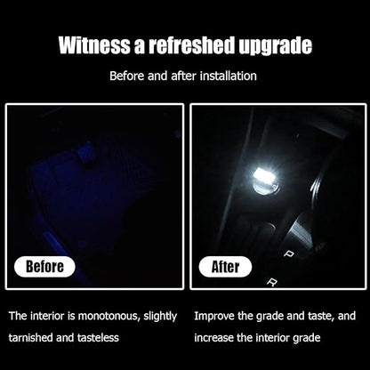 BESULEN Car Interior Atmosphere Lamp, Plug-In USB Interface LED Vehicle Ambient Lighting Kit, Portable Mini Automotive Night Light Decoration Accessories, Universal for SUV, Sedan, Truck (White)