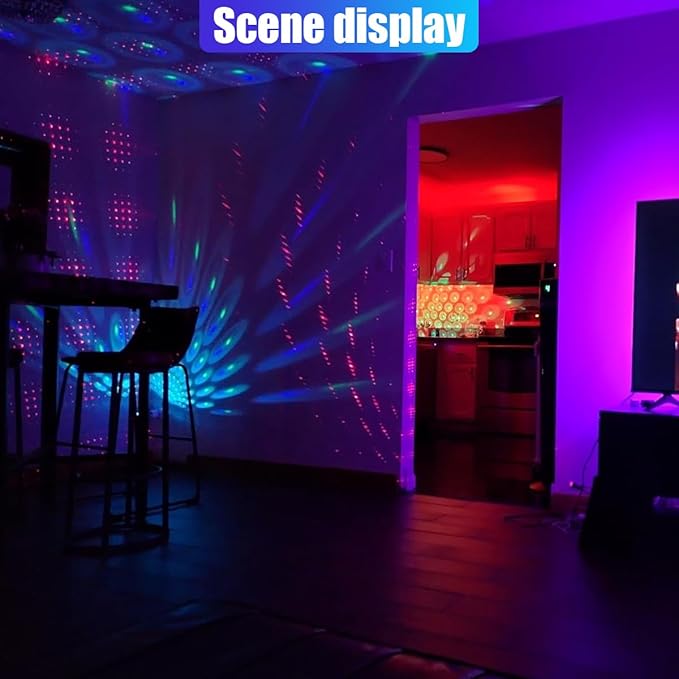Star Projector Night Light, Portable USB LED Ambient Light - 4 Colors & 9 Modes Atmosphere Star Lights for Car Decor, Ceiling, Bedroom, Party (2PCS)