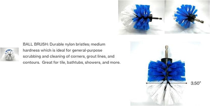 4 Piece Drill Brush Attachment Set, Scrubbing Pad and Sponge - Power Brush Scrubber Deep Cleaning Kit for Bathroom Kitchen Boat Car Grout Floor Tub Shower Tile Surfaces