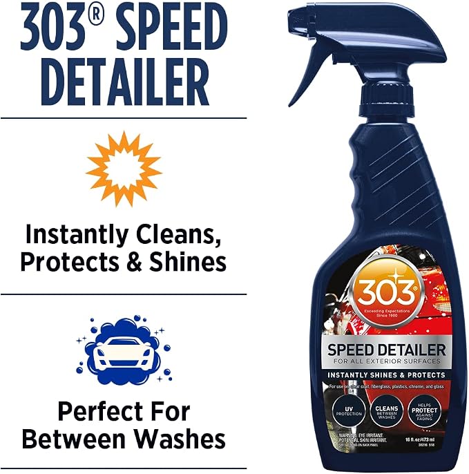 303 Automotive Speed Detailer - Instantly Shines & Protects, Perfect for in Between Washes, Provides Superior UV Protection, Helps to Repel Dust & Dirt, 32oz (30246CSR) Packaging May Vary