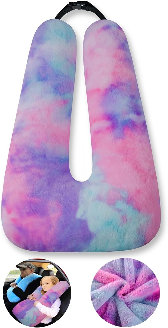 FHSGGP Travel Pillow Car Pillow Kid Car Sleeping The Sleeping Aid for Adults and Kids on Road Trips Kids Travel Pillow Colorful Purple