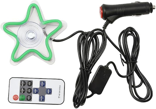 XhuangTech LED Neon Car Interior Lights, Green Ambient Decorative Lights for Cars, Trucks, UTVs, Vehicles, Universal Fit Car Accessories for Warm Atmosphere & Stylish Decoration (Five-Pointed Star)
