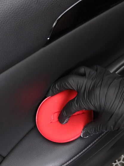 SPTA 10Pcs Foam Wax Applicator Pads, 4inch Hand Wax Pad(Red), Soft Car Detailing Sponges,Supreme Shine Pad, for Car Cleaning, for Car Detail Cleaning, Waxing pad