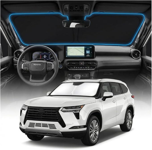 for Toyota Land Cruiser Sun Shade Windshield Cover - Custom Fit Land Cruiser Accessories 2024 2025 2026 Sunshade Foldable UV Protection & Heat Shield Sun Visor Accessories