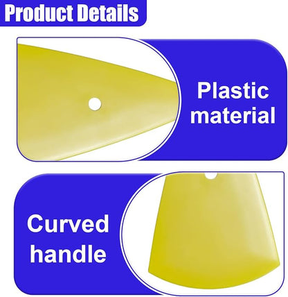 2PCS Triangle Squeegee Car Tint Squeegee, Go Corner Contour Vinyl Wrap Scraper, Fine-Edge Window Tint Tool for PPF Vinyl Wrap, Wallpaper, Decal Sticker Installation(Yellow)