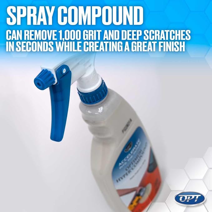 Optimum Hyper Compound - Spray Compound for Car Scratch Repair and Swirl Removal - Long Working Time, No Dusting, and Residue Free (64 Oz)