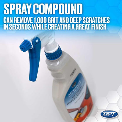 Optimum Hyper Compound - Spray Compound for Car Scratch Repair and Swirl Removal - Long Working Time, No Dusting, and Residue Free (64 Oz)