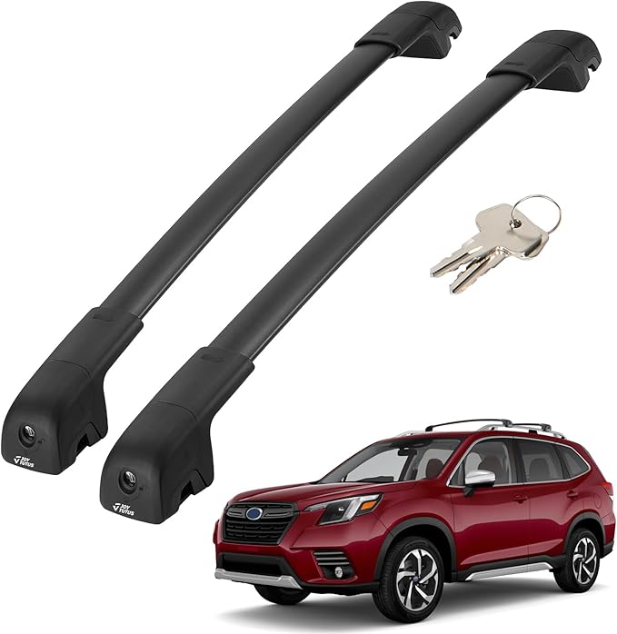 JOYTUTUS Car Roof Rack Crossbars, Compatible with Subaru Forester 2014-2026 with Lock (Not for Wilderness), 300LB Aluminum Crossbars for Roof Racks Trunks Kayaks Canoes Bicycles Skis