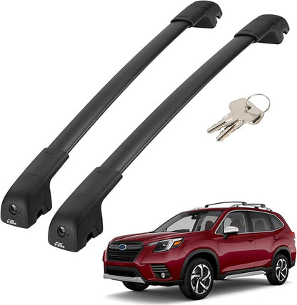 JOYTUTUS Car Roof Rack Crossbars, Compatible with Subaru Forester 2014-2026 with Lock (Not for Wilderness), 300LB Aluminum Crossbars for Roof Racks Trunks Kayaks Canoes Bicycles Skis