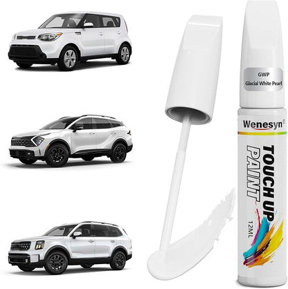 GWP Glacial White Touch Up Paint Compatible with Kia, Car Paint Scratch Remover for Nicks & Chips Repair, Automotive Paints Exact Match Sportage/Sorento/Telluride/K5