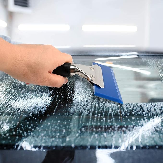 RockRose 5" Anti-Slip Handle Professional Squeegee for Window Tinting & Vinyl Wrap Applicator - Rubber Squeegee with Stainless Steel Handle Streak-Free Auto Window Cleaner for Car Available Various