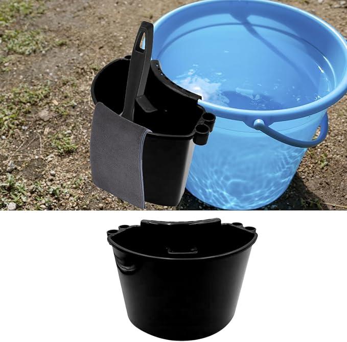 Craedli Car Detailing Bucket Organizer, Multipurpose Auto Hanging Cleaning Tool Organizer, Universal Portable Vehicle Washing Bucket Accessories for Car, Home, Garden, Camping (Black)