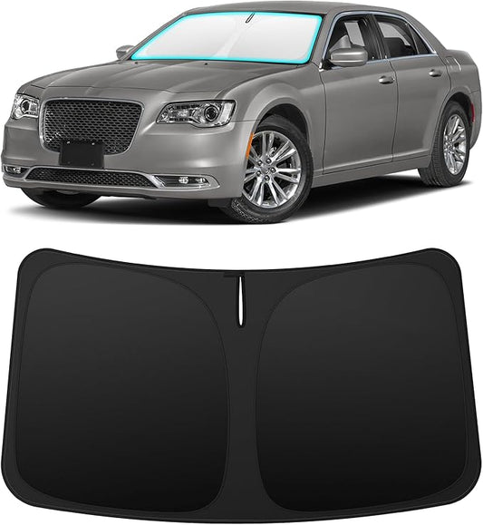 INSAUTO Custom Fit Windshield Sun Shade Accessories for Chrysler 300/300C 2011-2023, Foldable Front Window Sunshade, UV & Heat Reflector, Keeps Interior Cool, Includes Storage Bag