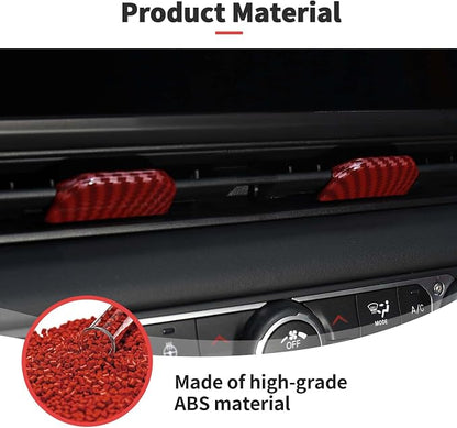 JWWY for Jeep JL Vent Air Outlet Adjustment Cover Trim Fit for 2024-2025 Jeep Wrangler JL JLU Gladiator JT 4xe Interior Accessories 2pcs Red Carbon Fiber