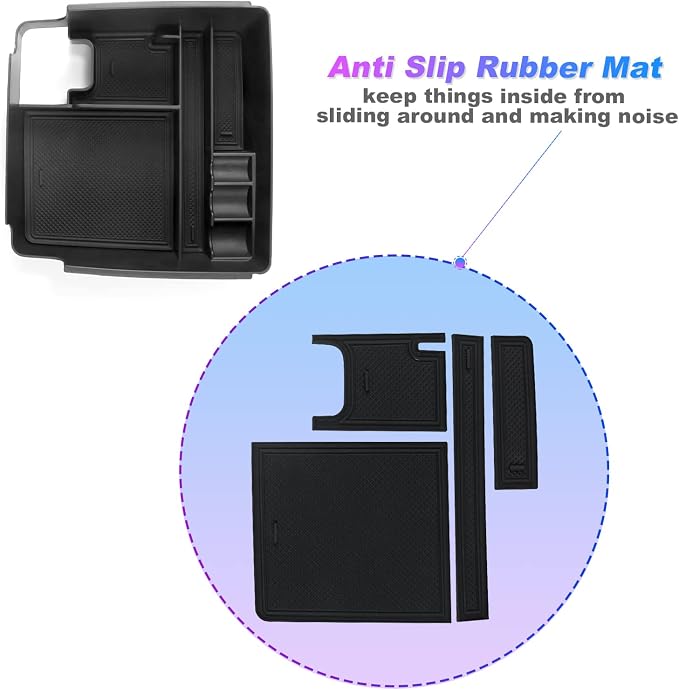 SXCY Console Tray for 2022-2023 Nissan Frontier, Armrest Console Organizer & Storage Box, Black ABS Plastic