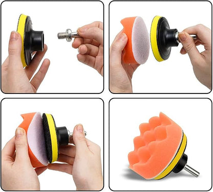 CANOPUS Buffing Pads, Polishing Pad Kit, Buffer for Car Detailing, Polishing Wheel for Drill, Car Polishers and Buffers Kit for Sanding, Polishing, Waxing & Sealing Glaze, 3 inch, 22 Pieces