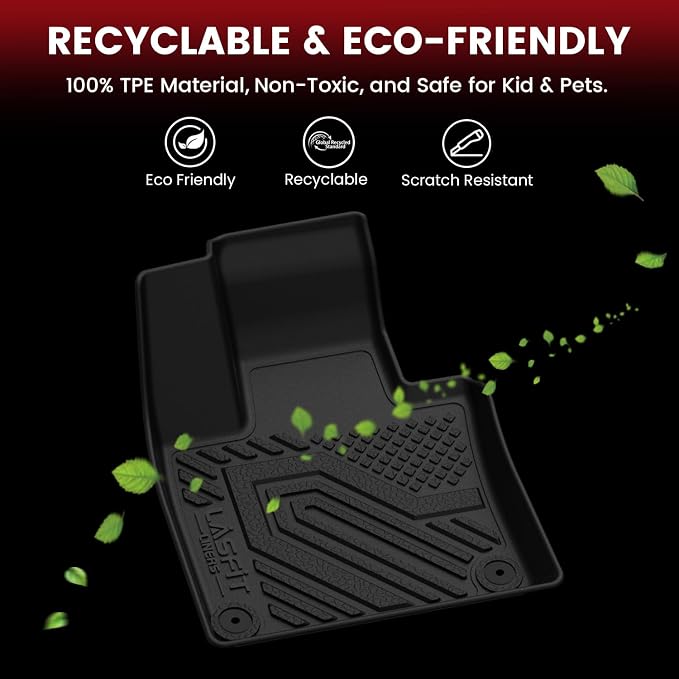 LASFIT Floor Mats & Cargo Liner for 2016-2026 Volvo XC90 Non-PHEV 7 Seats Only, Custom Fit All Weather TPE Floor Liners, Refined Interior Protection, 1st 2nd 3rd Row Mats, Trunk Mat & Backrest Mats