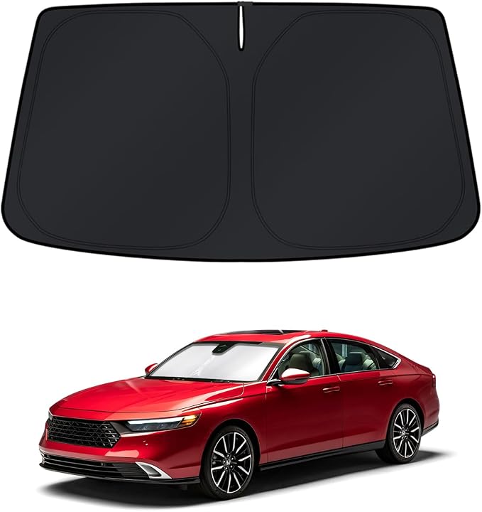 KUST Windshield Sun Shade for Honda Accord 2018-2024 2025 2026 Window Accessories 4 Layers Sunshade Sun Protector Foldable Block UV Rays Keep Car Cooler