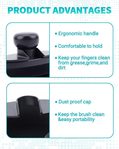 Car Tire Shine Applicator Brush, Auto Tire Detail Brushs, Portable Car Tire Brush with Seal Cover Design, High Density Soft Shine Applicator Brushs, for Auto Detailing Cleaning (1 PCS, Large Size)