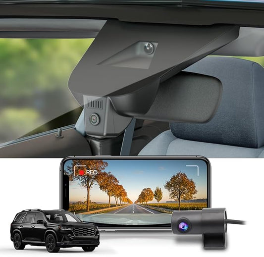 Fitcamx Front 2K+Rear 1080P Dash Cam for 2023-2025 Honda Pilot EX-L Touring Elite Sport Trailsport LX Black Edition, OEM Look, Dual Loop Recording, WiFi & APP, G-Sensor, Easy to Set, 64GB Card