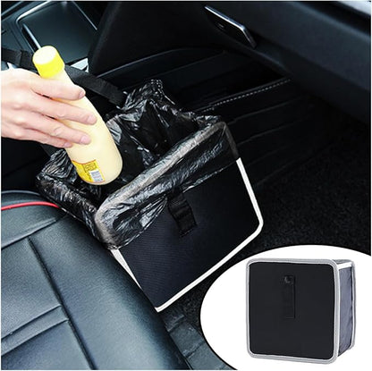 Foldable Car Trash Can - 1.85 Gallon Capacity Hanging Garbage Bin Organizer - Waterproof Leakproof Trash Can Storage Bag - Auto Interior Accessories