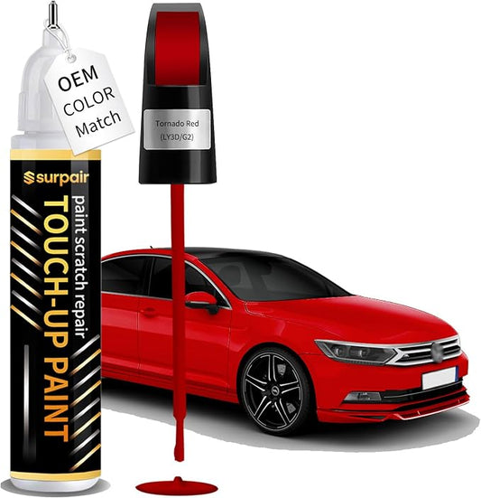 Tornado Red LY3D/G2 Touch up Paint for Volkswagen OEM Color Match Car Scratch Repair Kit for Nicks & Chips Scratches Quick & Easy Paint Fix 2-In-1 Car Scratch Remover Pen
