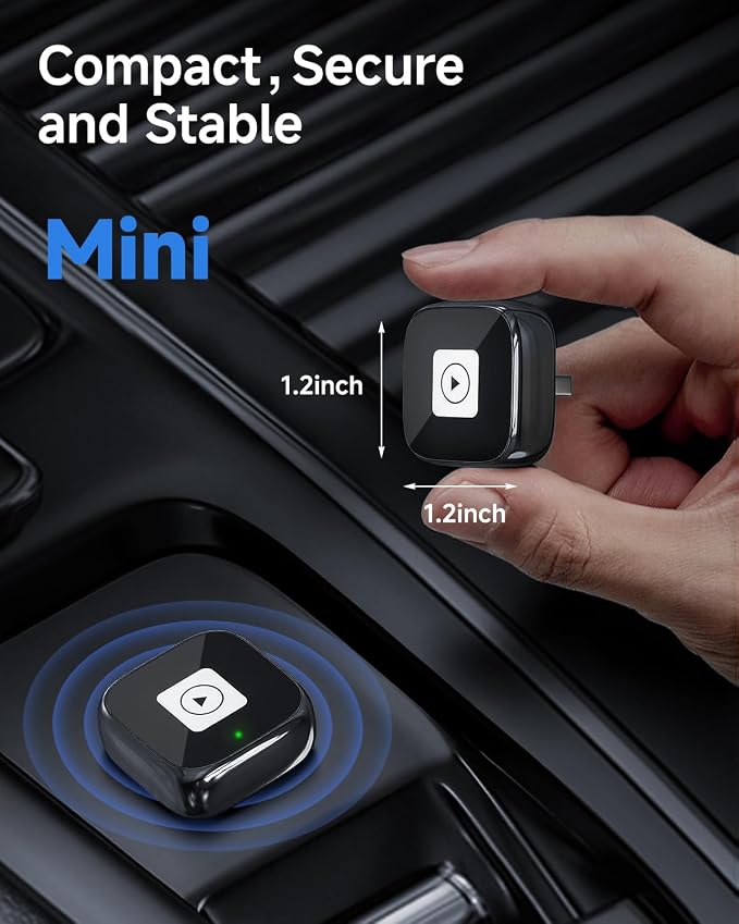 AI Box Carplay,Wireless Carplay Adapter Support Apple CarPlay & Android Auto, Plug & Play, Car Play Adapter with Fast & Stable Auto-Connect,Zero Lag for Apple iOS 10+, Android 11+ Version