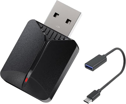 Mini Wireless CarPlay Adapter, Upgrade Wired CarPlay to Wireless for Cars with Built-in Wired CarPlay & Android Auto, Plug and Play Easy Use Fast Stable Connection for iPhone & Android