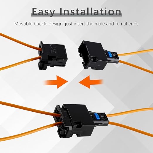 Velidy 2 PCS Fiber Most Optical Optic Loop Bypass Male Female Adapter for Benz Audi Mercedes BMW VW Porsche