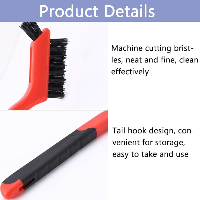 Nylon Cleaning Brushes with Ergonomic Handle for Tight Spaces, Auto Detailing Brush Set for Cleaning Dust in Holes(3 Pack)