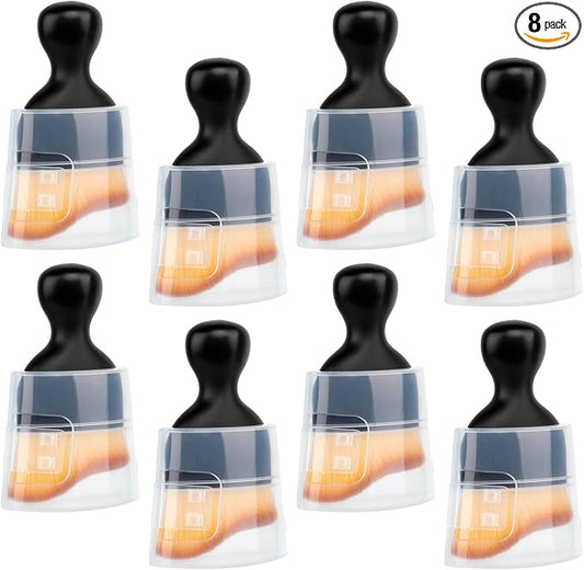 8PCS Car Interior Detailing Soft Brushes, Curved Design Dust Collectors with Cover, Multi-Use Cleaning Tools for Air Vents, Leather, Exterior & Home Sofa/Computers