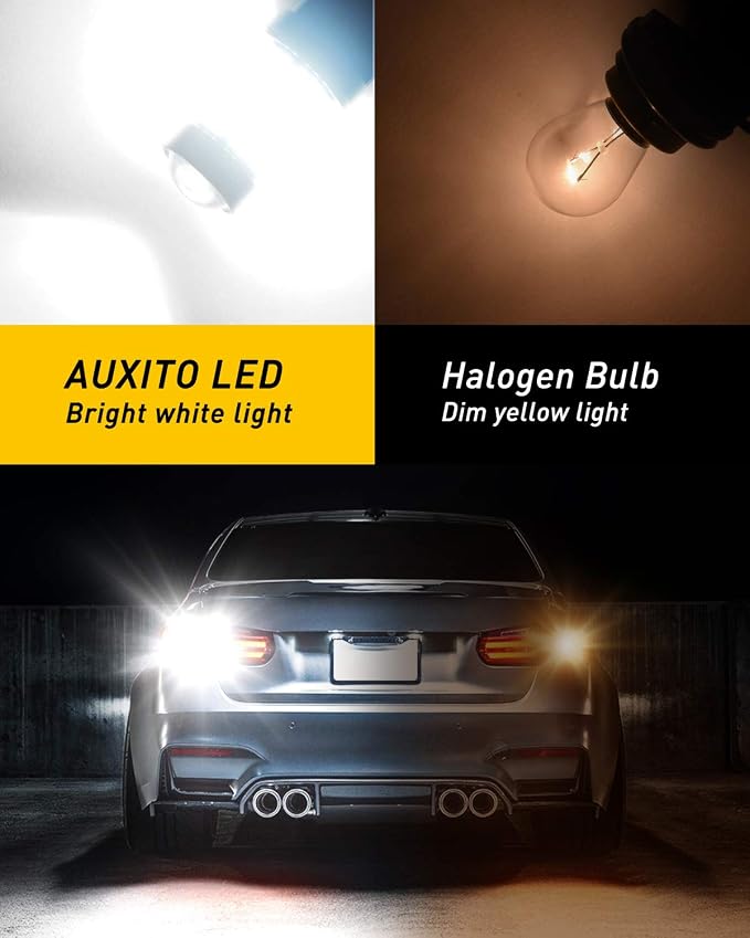 AUXITO 1156 LED Bulb for Reverse Lights, Super Bright White 1141 1073 7506 LED Bulbs with Projector for Reverse Lights Tail Brake Signal Back Up Parking Marker DRL License Plate Lights, 6000K White