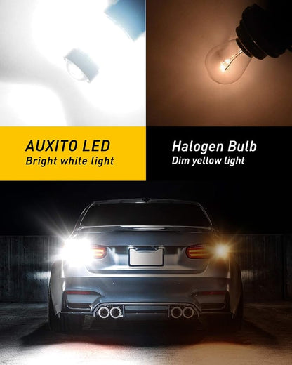 AUXITO 1156 LED Bulb for Reverse Lights, Super Bright White 1141 1073 7506 LED Bulbs with Projector for Reverse Lights Tail Brake Signal Back Up Parking Marker DRL License Plate Lights, 6000K White