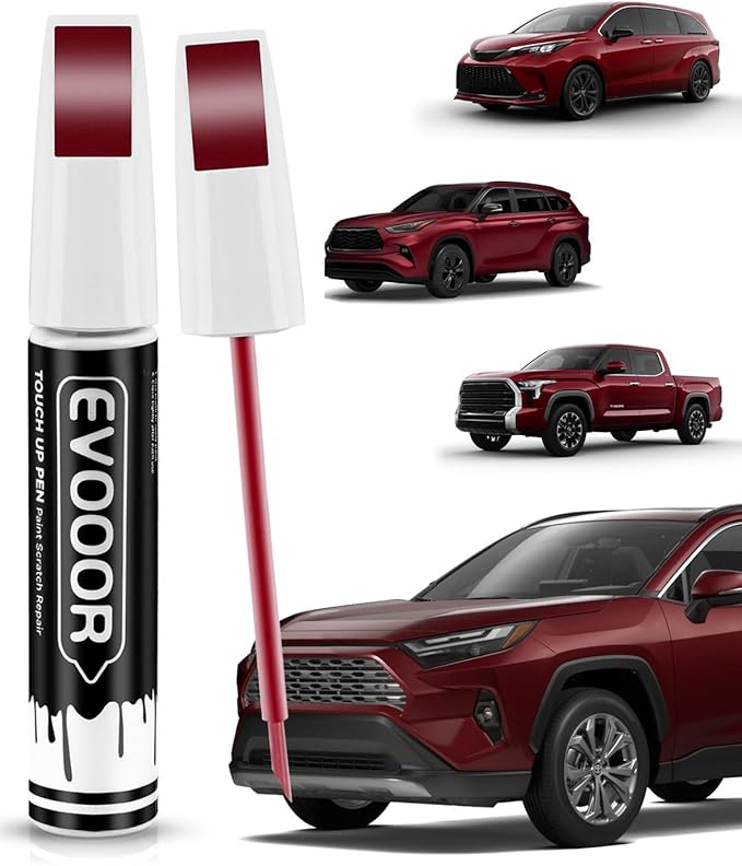 3Q3 Dark Red/Salsa Red Pearl Touch Up Paint Compatible with Toyota Exact Match 2 in 1 Touch up Paint for Chips and Nicks Repair