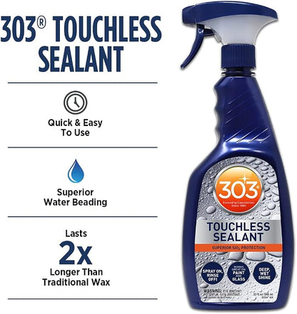 303 Products Touchless Sealant - SiO2 Water Activated Paint & Glass Protection - Spray On, Rinse Off - Lasts 2X Longer Than W- Deep, Wet Shine, 32 fl. oz. (30394CSR)
