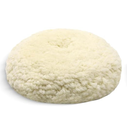 VIBRATITE 8 Inch Wool Buffing Pads, Natural Wool Polishing Pads, Hook and Loop Buffing Pad for Polisher, Cutting and Compounding, Car Polishing