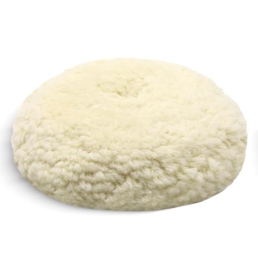 VIBRATITE 8 Inch Wool Buffing Pads, Natural Wool Polishing Pads, Hook and Loop Buffing Pad for Polisher, Cutting and Compounding, Car Polishing