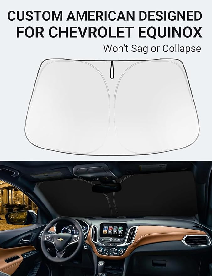 Proadsy 2026 Upgrade Front Windshield Sunshade Foldable Sun Shade Protector Custom Fit/Chevy Equinox 2017-2024 Accessories