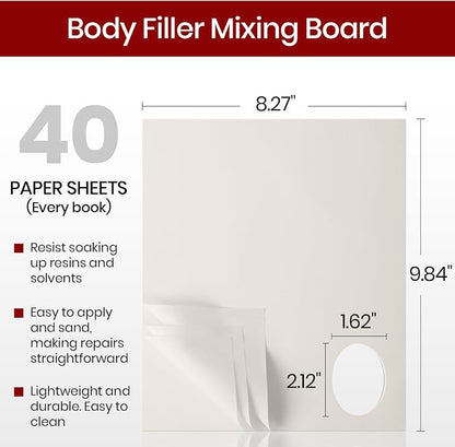 Calvana Car Body Filler Repair Kit, Includes Multi-Layered Disposable Paper