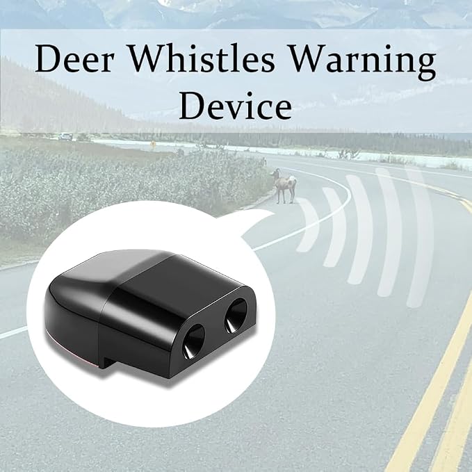 2PCS Deer Whistles for Car, Automotive Deer Warning Whistle Devices, Vehicle Warning Devices with Rubber Pads, Animal Warning Devices Avoids Collision Universal for Cars and Motorcycles