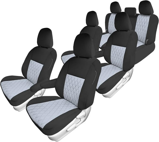 FH Group Custom Fit Car Seat Covers Specifically Made for 2011-2020 Toyota Sienna 7 Seater with Ultraflex Neoprene Water Resistant Automotive Seat Covers - Full Set Gray