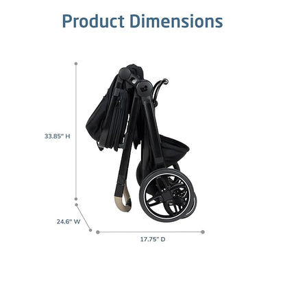 Maxi-Cosi Zelia Pro 5-in-1 Travel System with Mico Pro Infant Car Seat and Baby Stroller Combo, Reversible Seat, Large Wheels, Adjustable Handle, Newborn to Toddler, Lightweight, Caspian Caviar