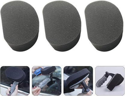 3pcs Car Wheel Polishing Sponge Auto Waxing Sponge Replacements Tire Shine Detailing Reusable Car Cleaning Supplies Waxing Buffing Coating