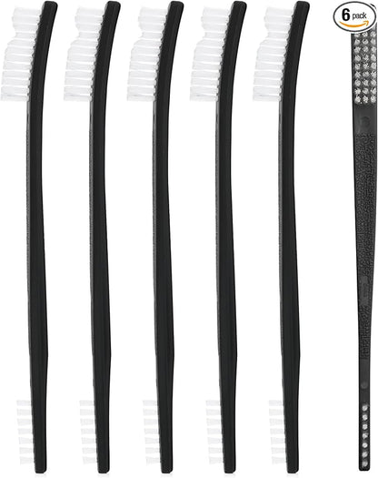 Nanoskin Dual-Purpose Toothbrush-Style Detail Brushes, 6-Pack - Precision Nylon Bristles for Automotive Cleaning, Ergonomic 7-Inch Handle, Ideal for Detailed Car Interior & Exterior, Professional Use